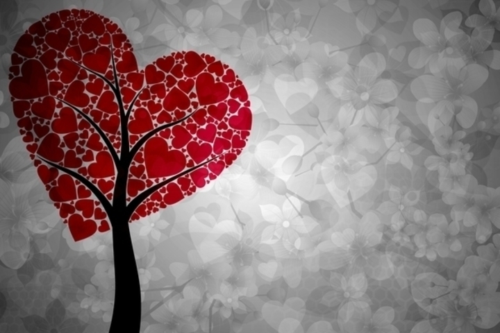 Namalované srdce se stromem 